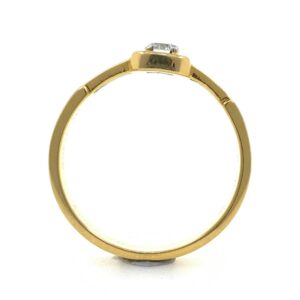 18kt / 750 yellow gold solitaire engagement classic gents ring 9gr42