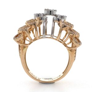 18kt / 750 rose gold butterfly inspired micro setting cocktail diamond ring 7lr201