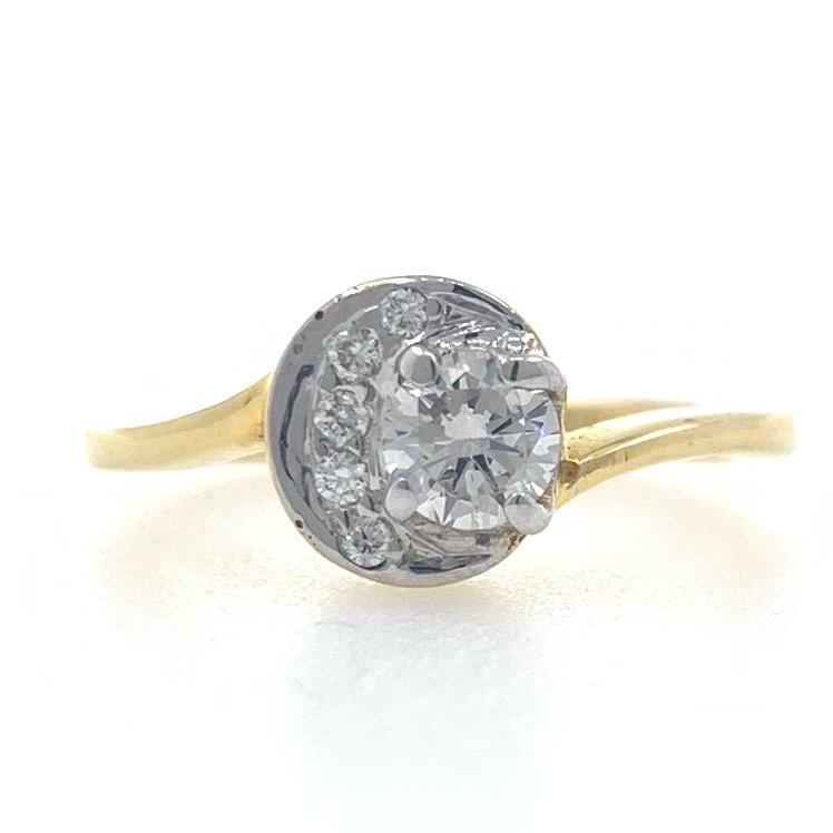 18kt / 750 yellow gold solitaire engagement ring for ladies 7lr183