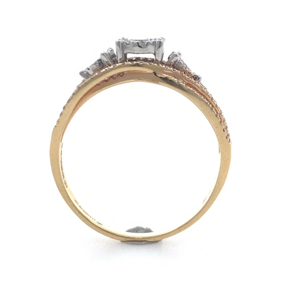 18kt / 750 rose gold pressure setting engagement ladies ring 7lr58 - Image 5