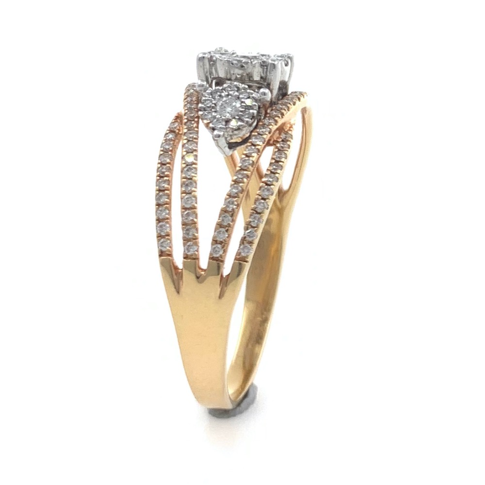 18kt / 750 rose gold pressure setting engagement ladies ring 7lr58 - Image 4