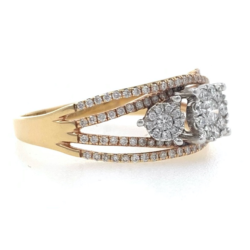 18kt / 750 rose gold pressure setting engagement ladies ring 7lr58 - Image 2