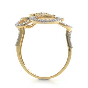 18kt / 750 yellow gold fancy cocktail diamond ring for ladies 6lr264