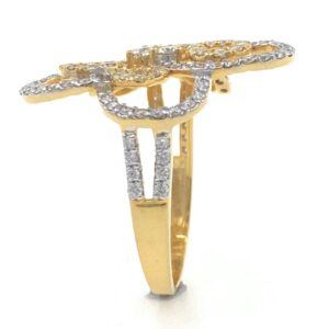 18kt / 750 yellow gold fancy cocktail diamond ring for ladies 6lr264