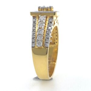 18kt / 750 yellow gold solitaire look engagement ring for ladies 6lr263