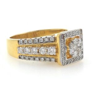 18kt / 750 yellow gold solitaire look engagement ring for ladies 6lr263