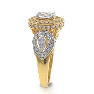 18kt / 750 yellow gold solitaire pressure setting diamond ring for ladies 6lr143