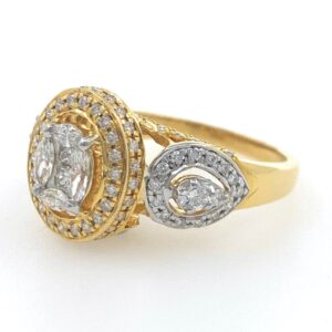 18kt / 750 yellow gold solitaire pressure setting diamond ring for ladies 6lr143