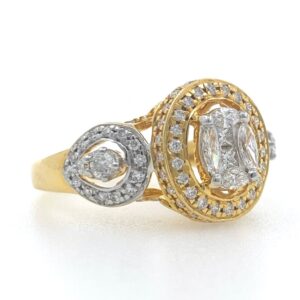 18kt / 750 yellow gold solitaire pressure setting diamond ring for ladies 6lr143