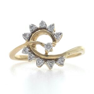 18kt / 750 yellow gold classic everyday wear diamond ladies ring 6lr61