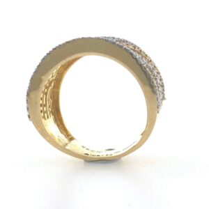 18kt / 750 yellow classic wave design diamond ladies ring 5lr682