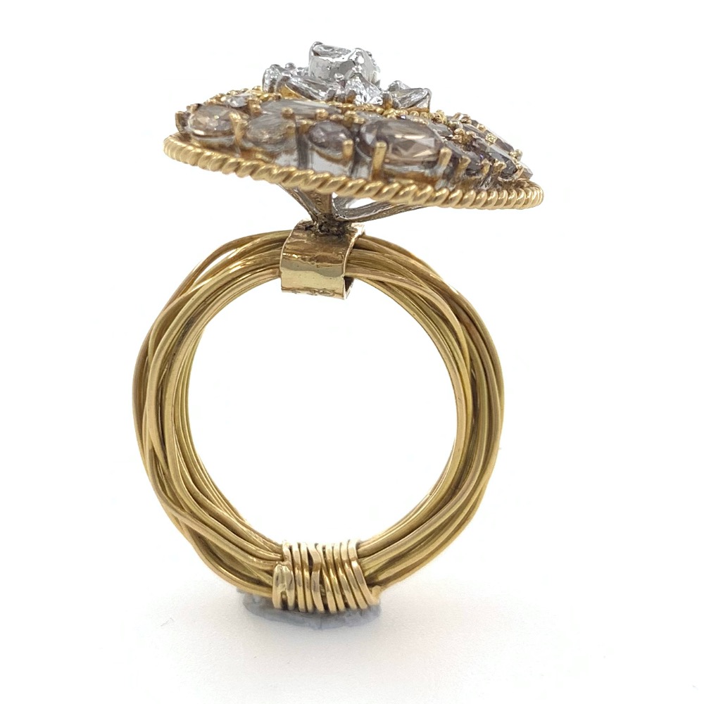 18kt / 750 yellow gold fancy cocktail ladies ring 5lr572 - Image 5