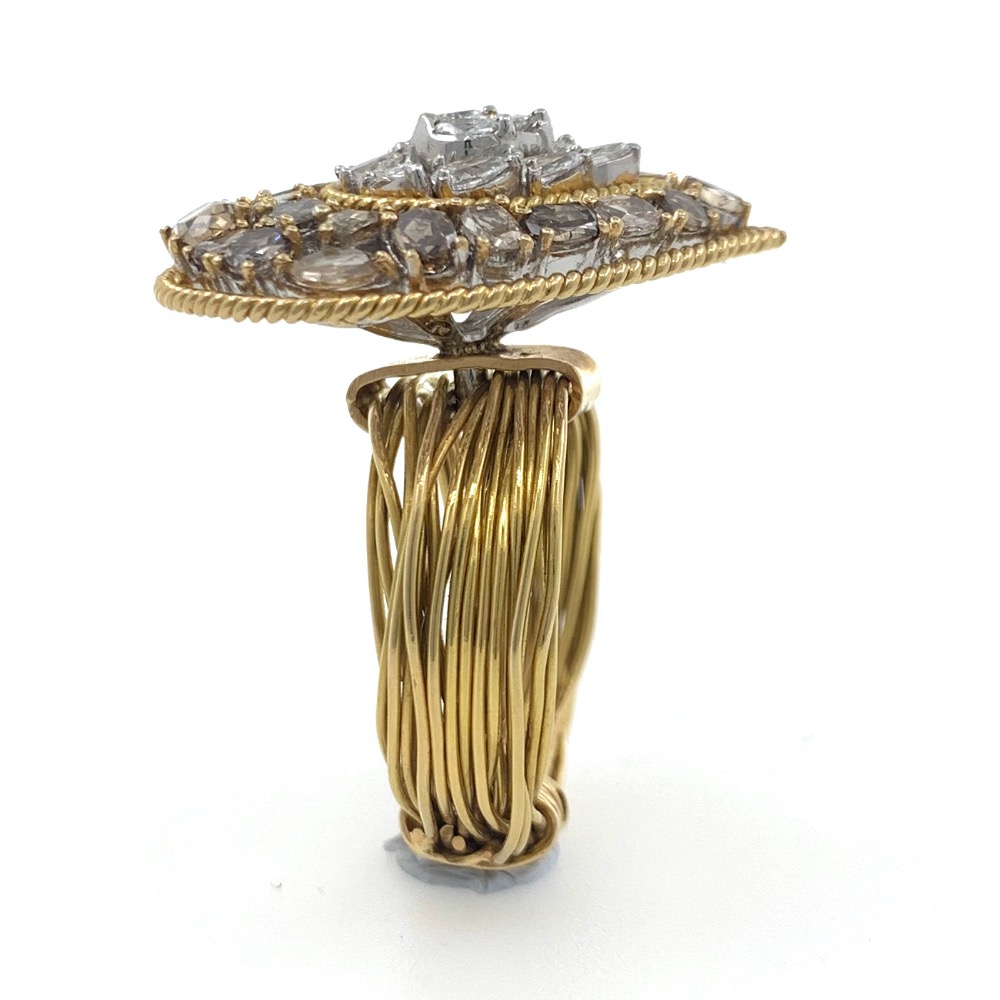 18kt / 750 yellow gold fancy cocktail ladies ring 5lr572 - Image 4