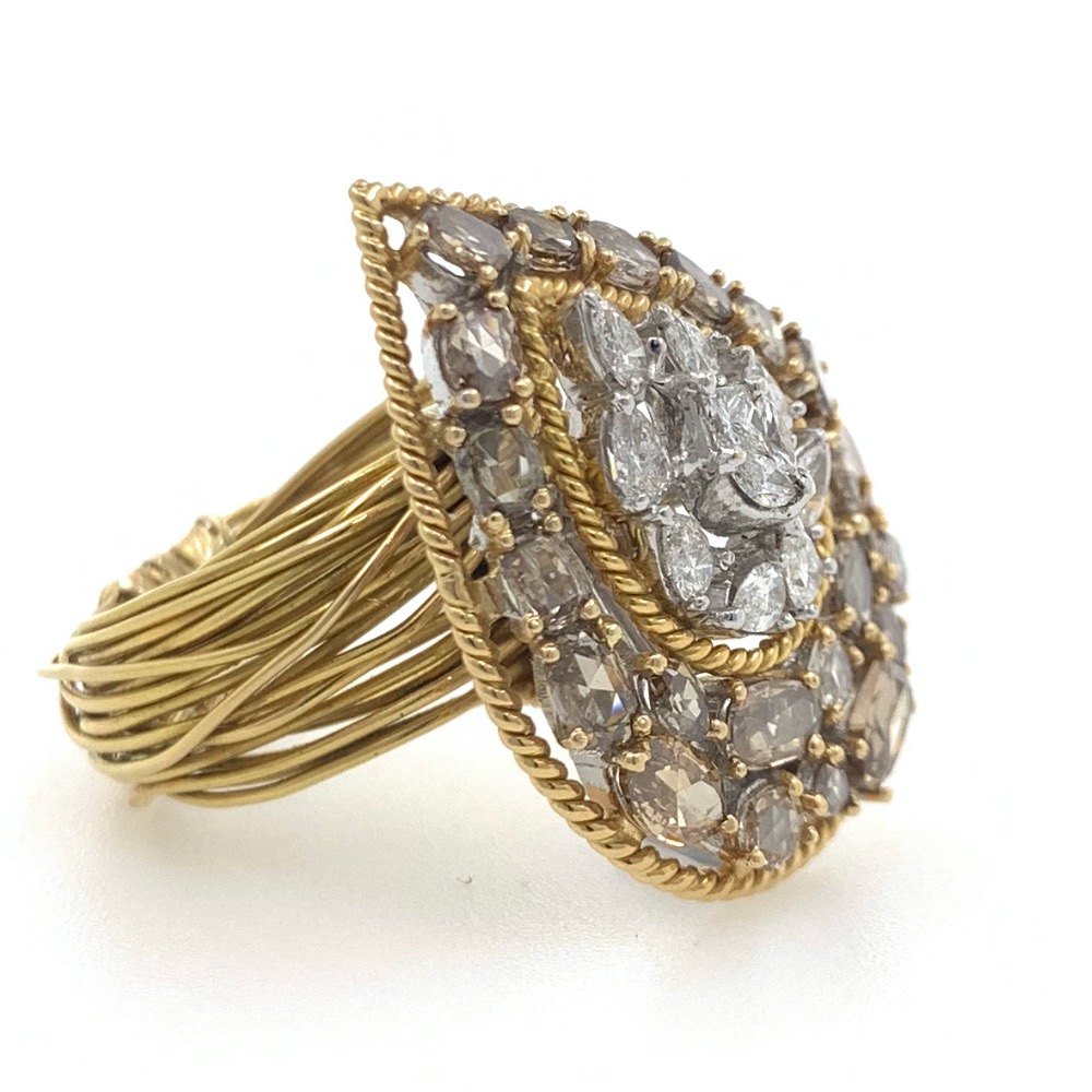 18kt / 750 yellow gold fancy cocktail ladies ring 5lr572 - Image 2