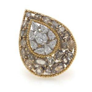 18kt / 750 yellow gold fancy cocktail ladies ring 5lr572