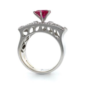 18kt / 750 white gold fancy micro setting diamond ladies ring lr63