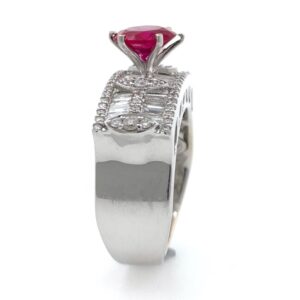 18kt / 750 white gold fancy micro setting diamond ladies ring lr63