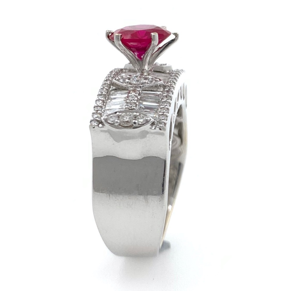 18kt / 750 white gold fancy micro setting diamond ladies ring lr63 - Image 4