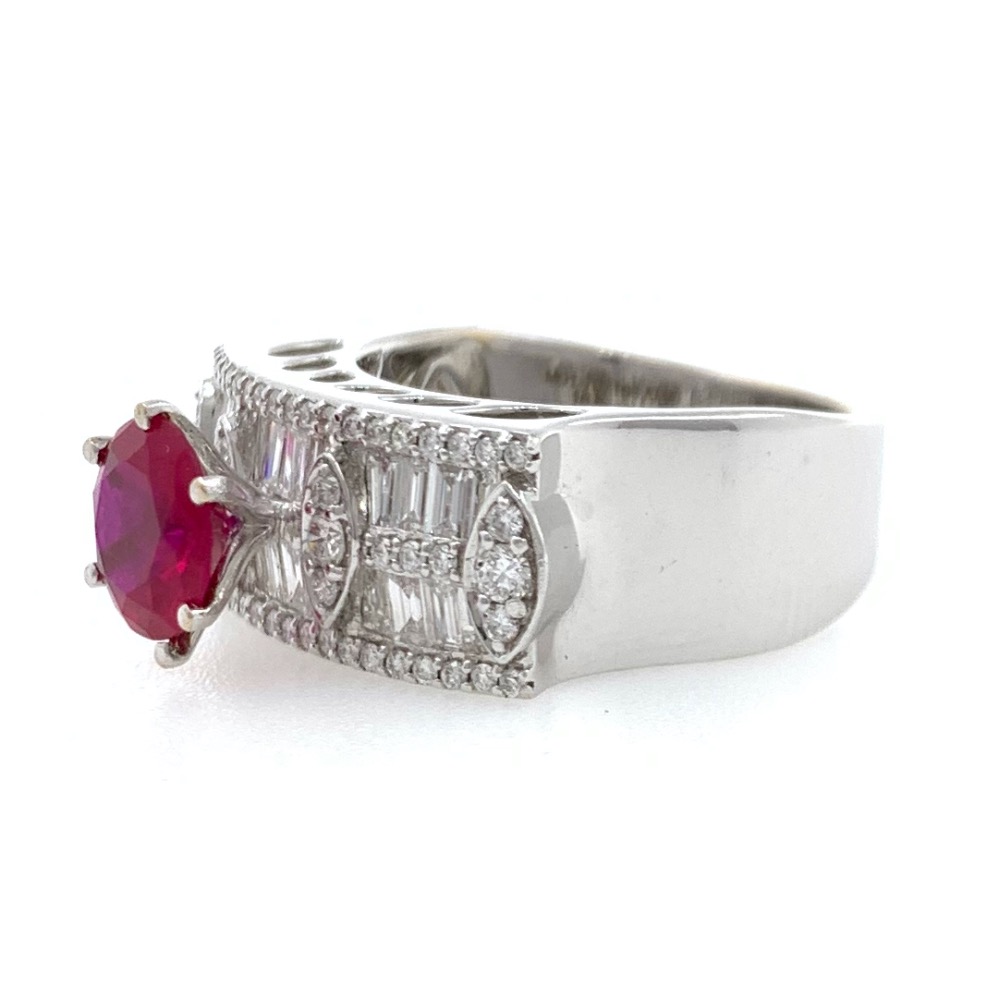 18kt / 750 white gold fancy micro setting diamond ladies ring lr63 - Image 3