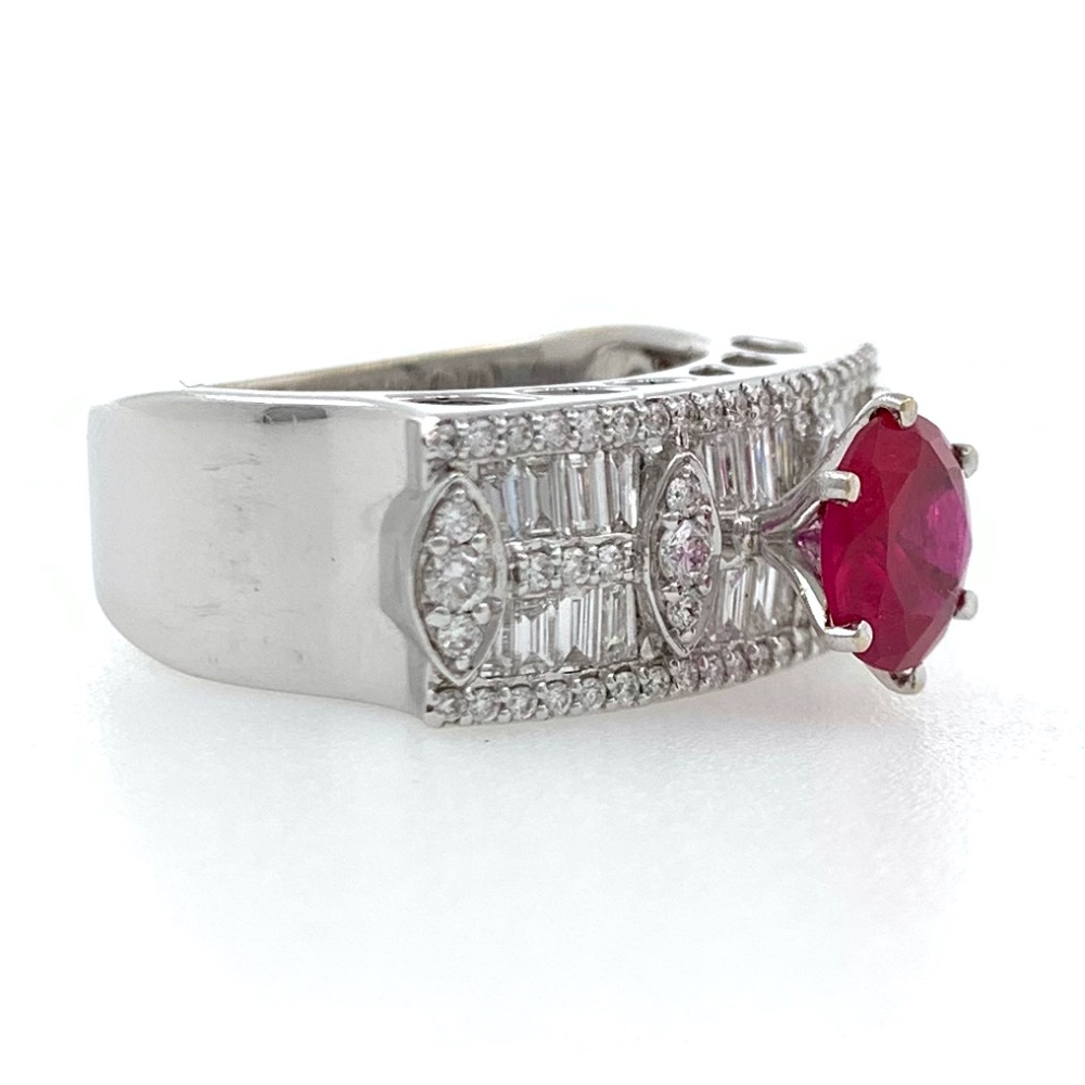 18kt / 750 white gold fancy micro setting diamond ladies ring lr63 - Image 2