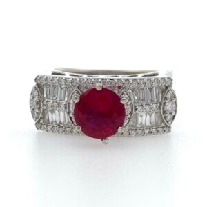 18kt / 750 white gold fancy micro setting diamond ladies ring lr63