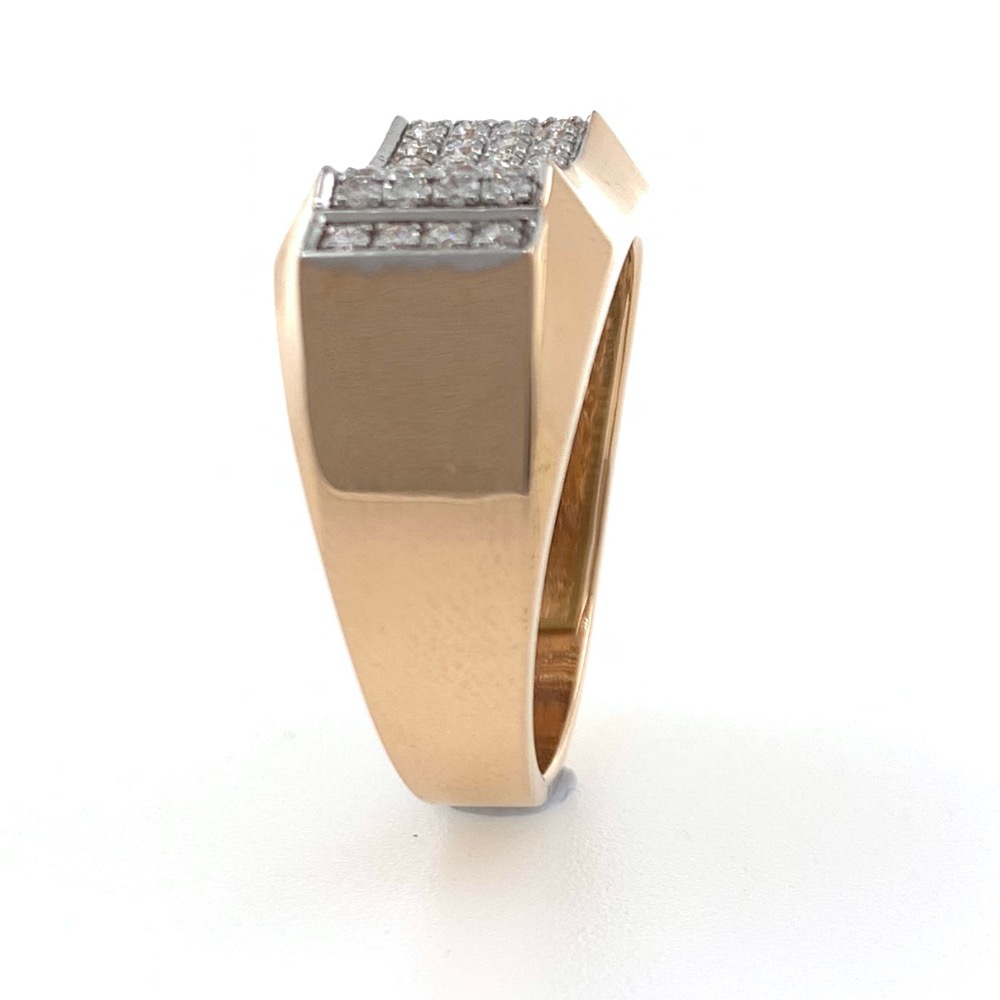 18kt / 750 rose gold fancy diamond gents ring 9gr40 - Image 5