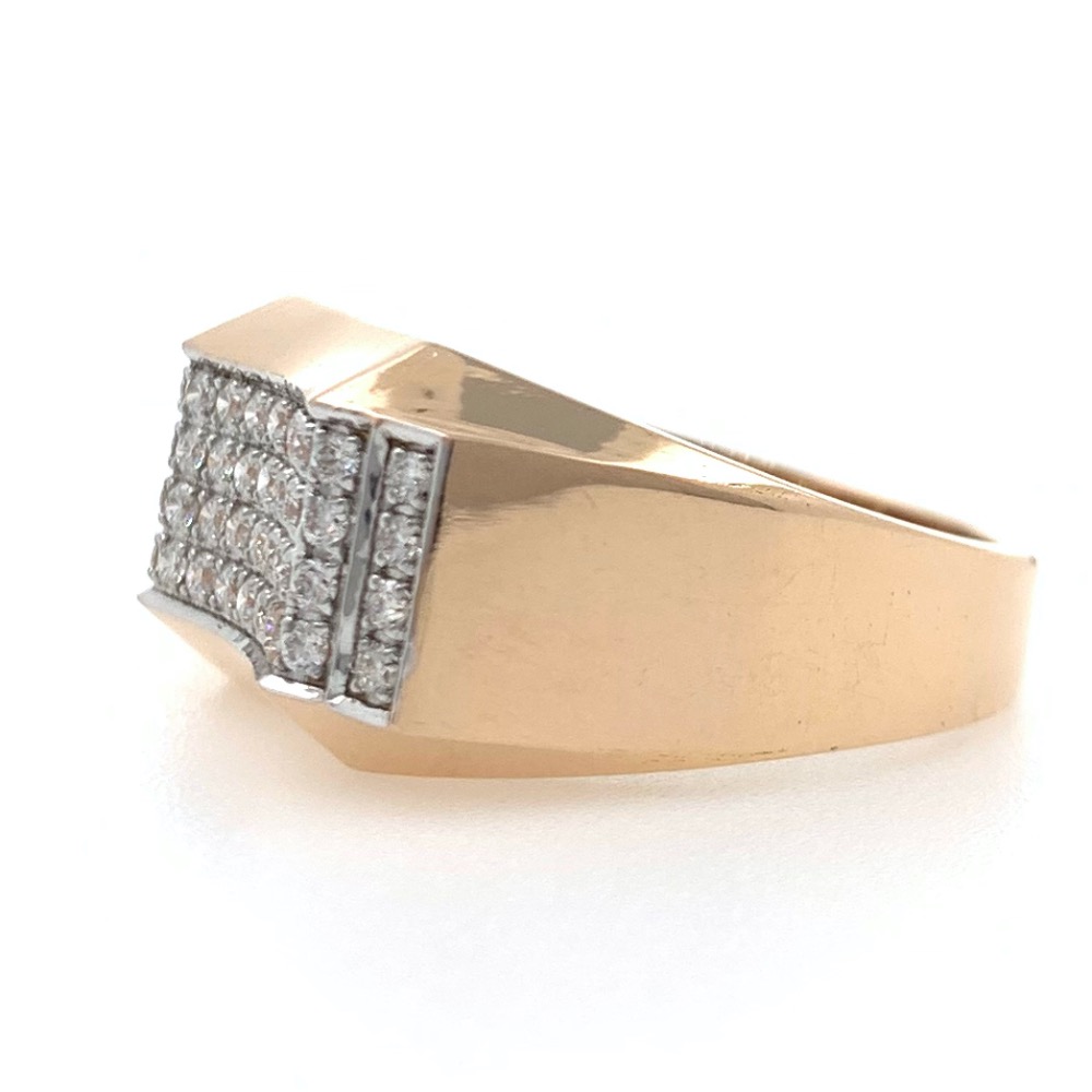 18kt / 750 rose gold fancy diamond gents ring 9gr40 - Image 3