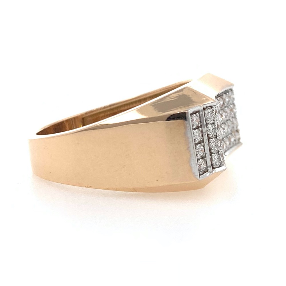 18kt / 750 rose gold fancy diamond gents ring 9gr40 - Image 2