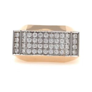 18kt / 750 rose gold fancy diamond gents ring 9gr40