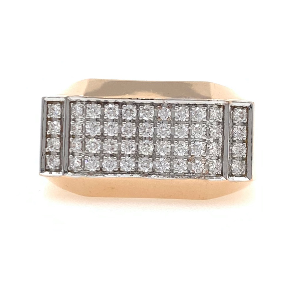 18kt / 750 rose gold fancy diamond gents ring 9gr40