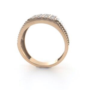 18kt / 750 rose gold fancy step handmade diamond gents ring 9gr39