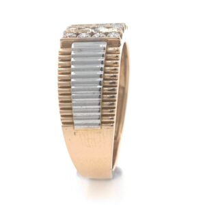 18kt / 750 rose gold fancy step handmade diamond gents ring 9gr39
