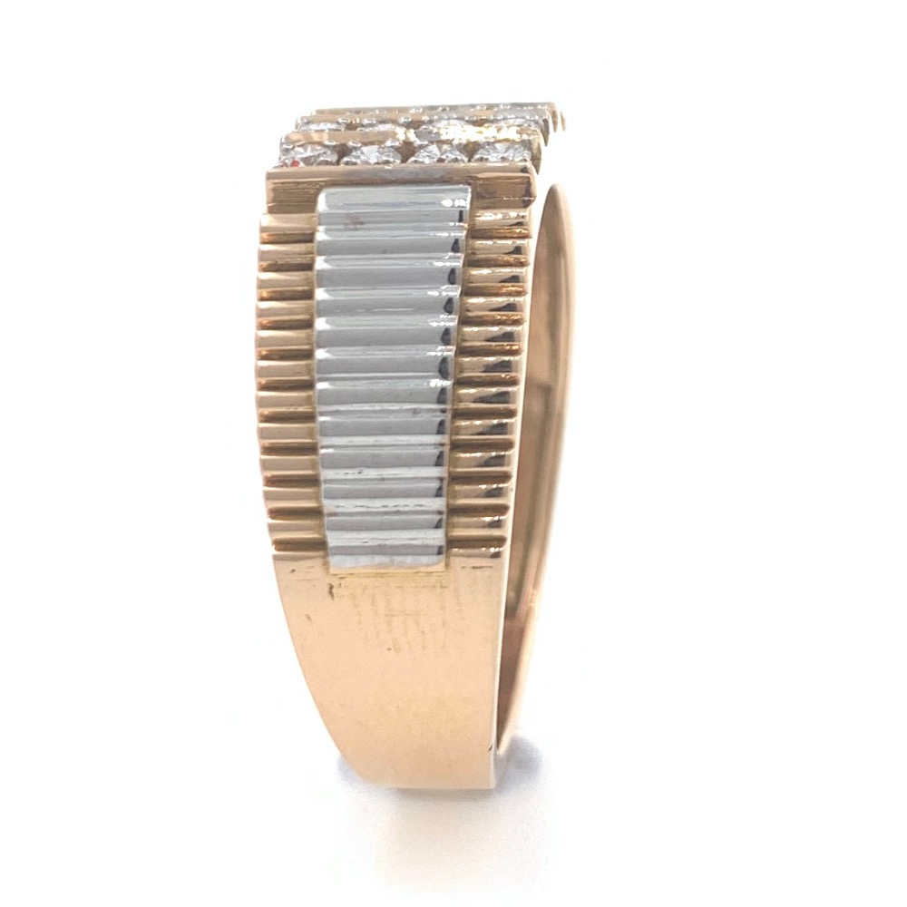 18kt / 750 rose gold fancy step handmade diamond gents ring 9gr39 - Image 4