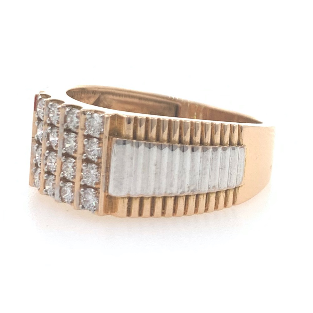 18kt / 750 rose gold fancy step handmade diamond gents ring 9gr39 - Image 3