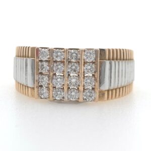 18kt / 750 rose gold fancy step handmade diamond gents ring 9gr39