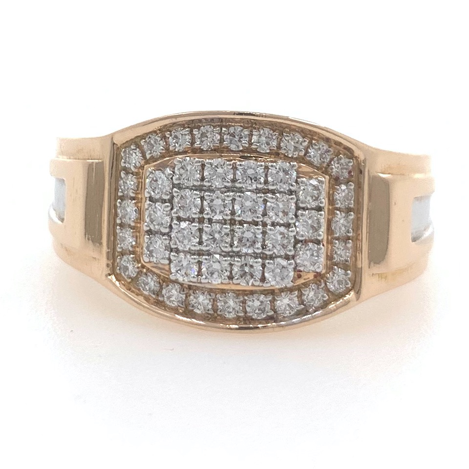 18kt / 750 rose gold fancy graduation band diamond ring 9gr38