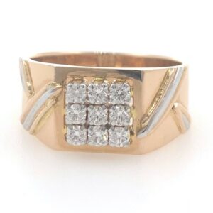18kt / 750 rose gold fancy handmade diamond gents ring 9gr27