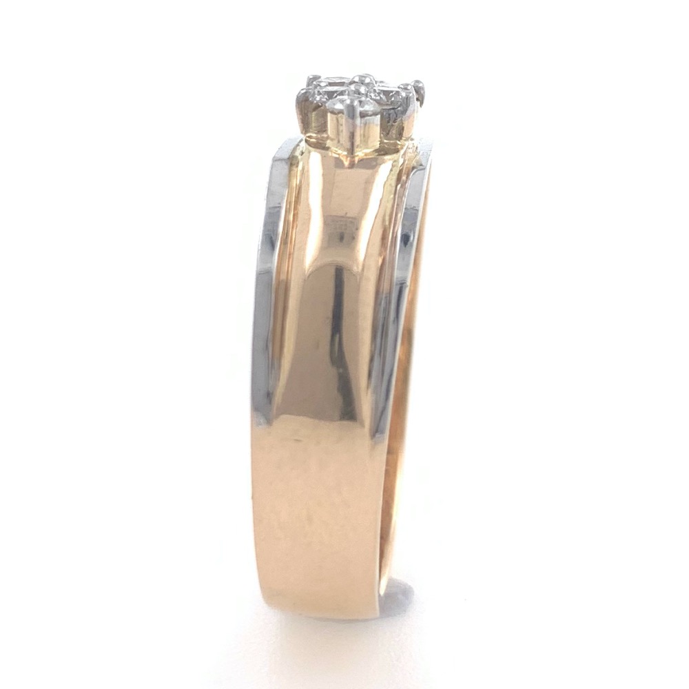 18kt / 750 rose gold fancy engagement 6 diamond gents ring 9gr17 - Image 4