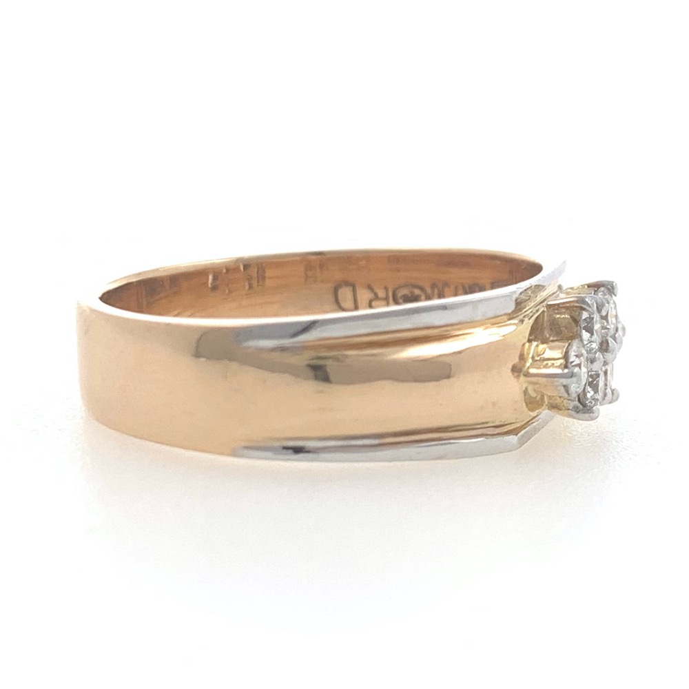 18kt / 750 rose gold fancy engagement 6 diamond gents ring 9gr17 - Image 3