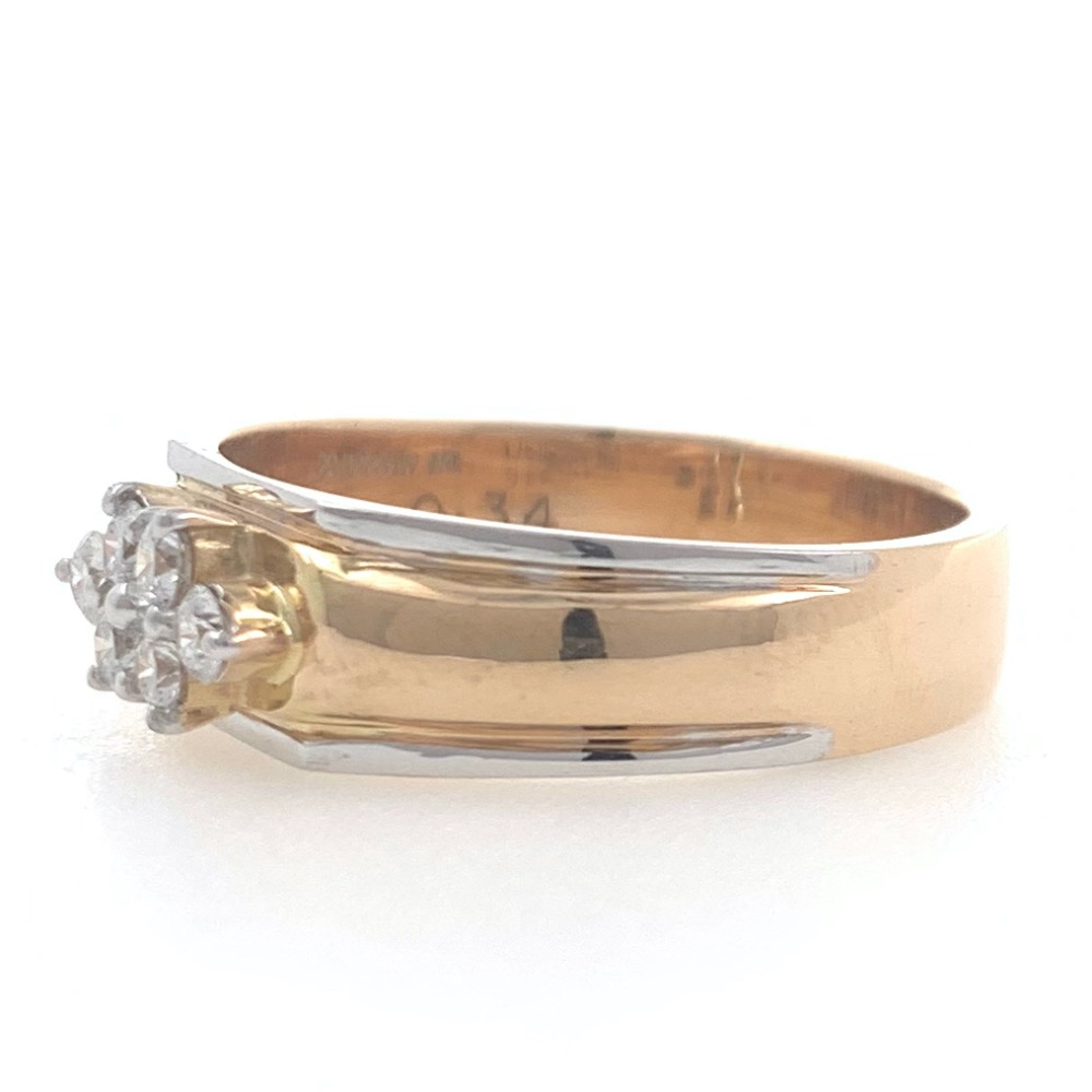 18kt / 750 rose gold fancy engagement 6 diamond gents ring 9gr17 - Image 2
