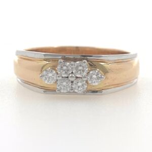 18kt / 750 rose gold fancy engagement 6 diamond gents ring 9gr17