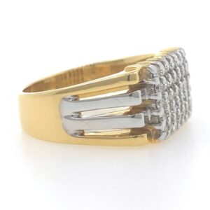 18kt / 750 yellow gold stronghold handmade diamond gents ring 9gr15