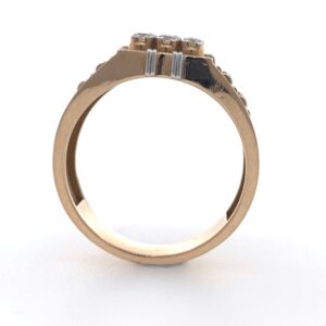18kt / 750 rose gold masculine diamond gents ring 9gr12