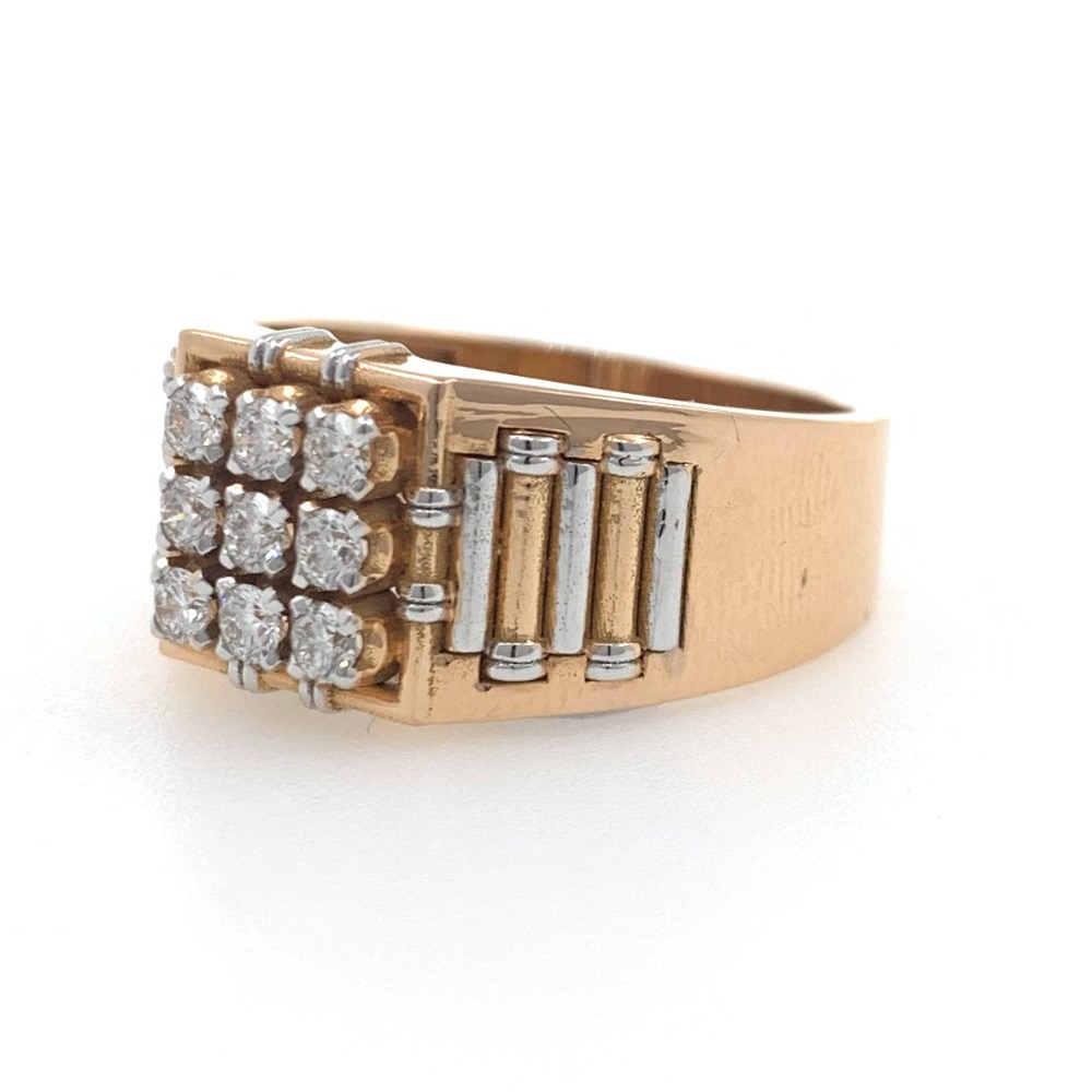18kt / 750 rose gold masculine diamond gents ring 9gr12 - Image 3