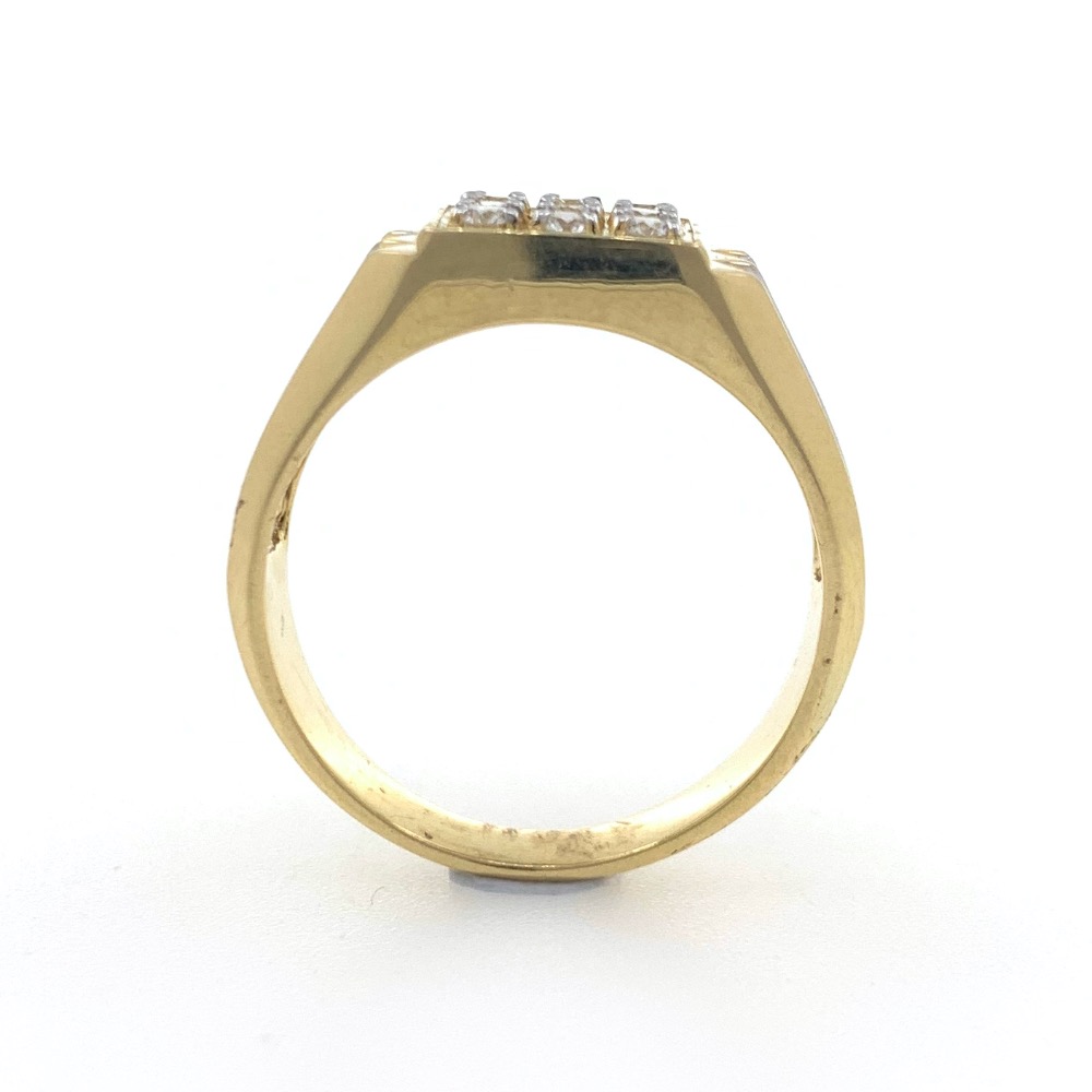 18kt / 750 yellow gold sword fancy handmade diamond gents ring 9gr11 - Image 4