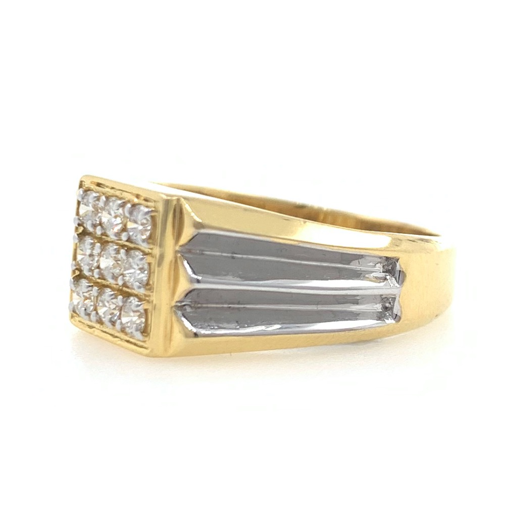 18kt / 750 yellow gold sword fancy handmade diamond gents ring 9gr11 - Image 3
