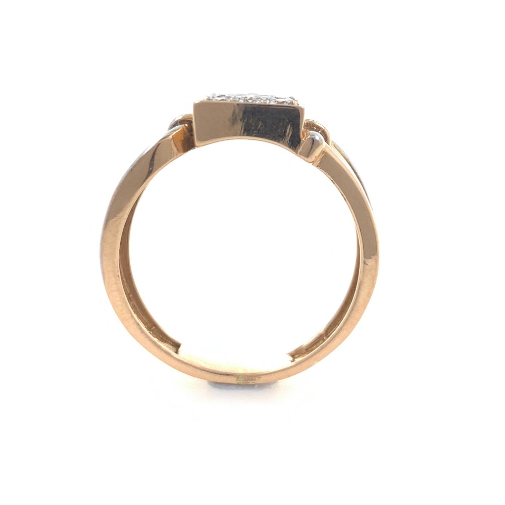 18kt / 750 rose gold fancy handmade box diamond gents ring 9gr10 - Image 4