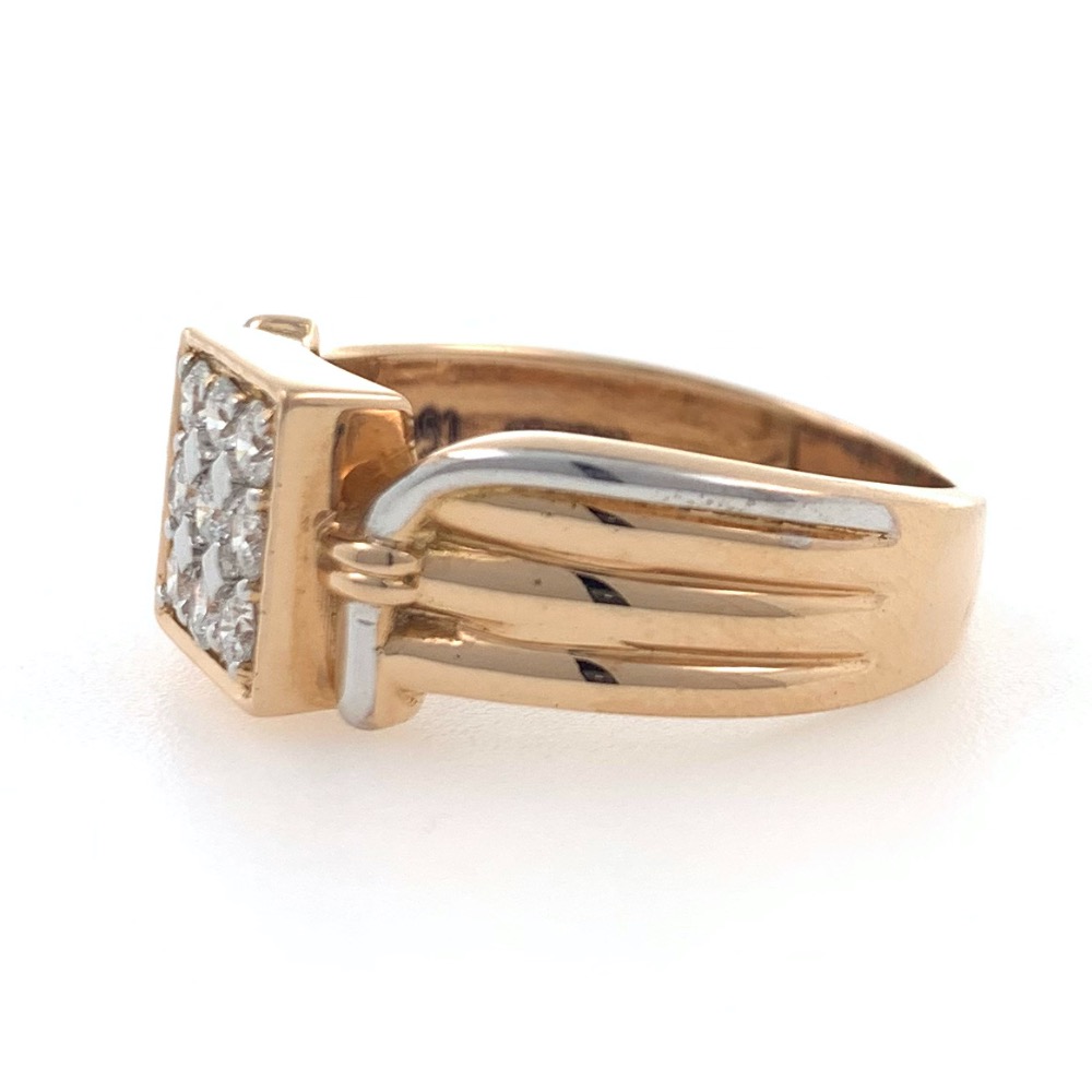 18kt / 750 rose gold fancy handmade box diamond gents ring 9gr10 - Image 3