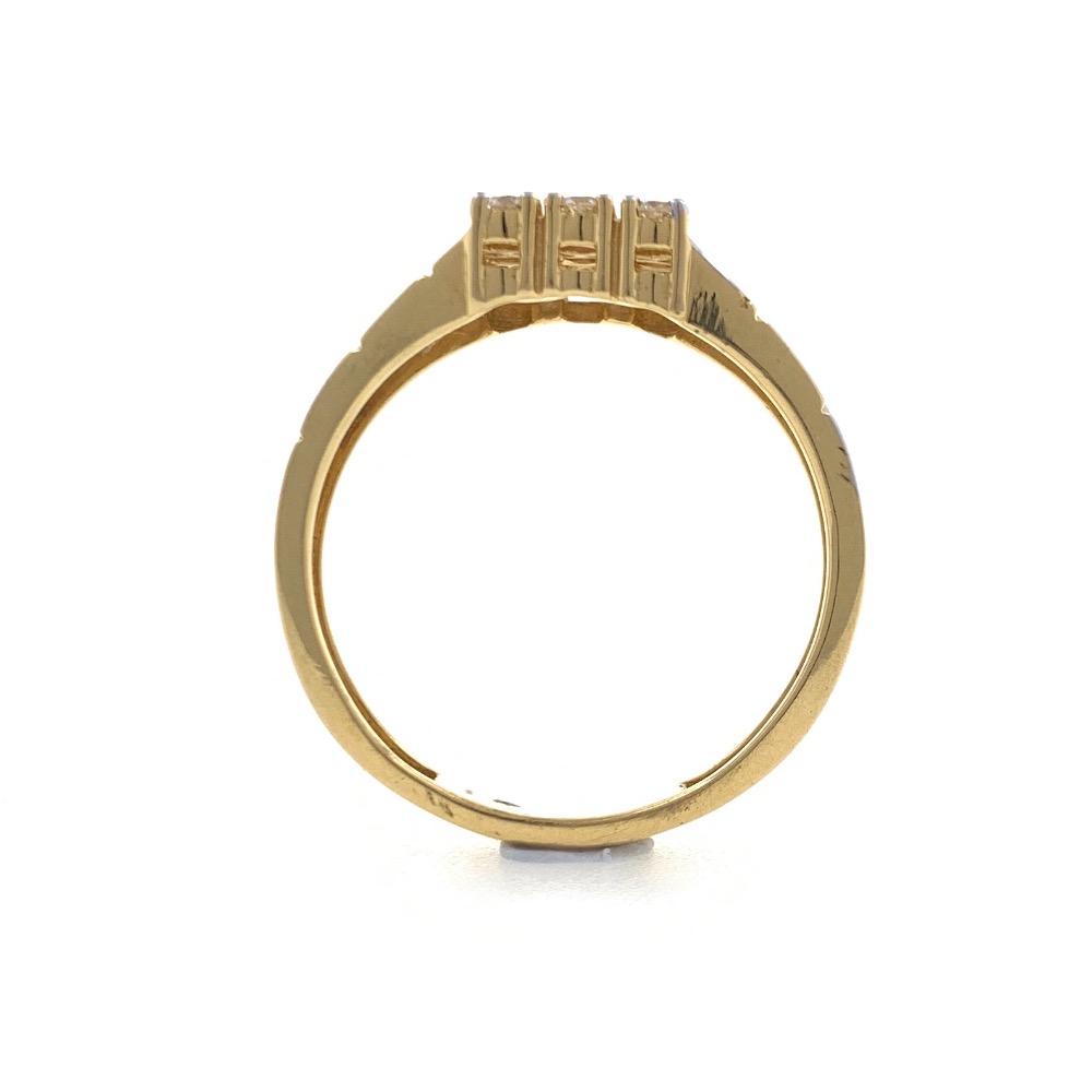 18kt / 750 yellow gold brick wall diamond gents ring 9gr8 - Image 4