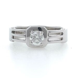 18kt / 750 white gold solitaire engagement diamond gents ring 9gr6